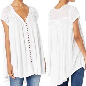 Free people White top blouse boho Oversized SMALL